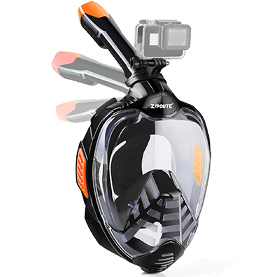 Zipoute Snorkel Mask Full Face,Orange Black
